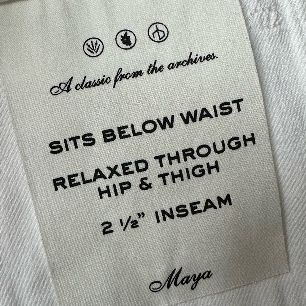 NWT rag & bone Maya White Denim Shorts Size 24 High Rise Distressed Raw Hem - Picture 5 of 15